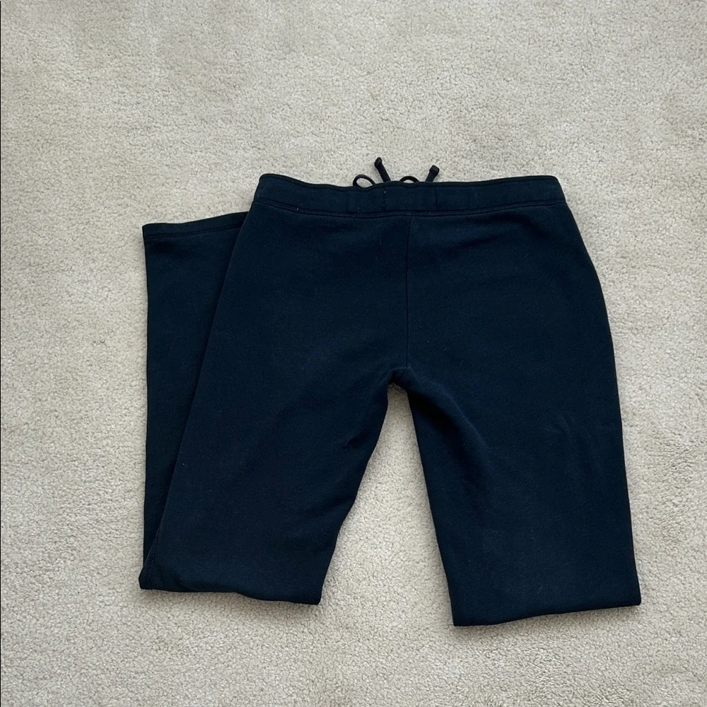 Hollister Dark Blue Straight Leg Joggers with Bright Pink Logo - Picture 4 of 7